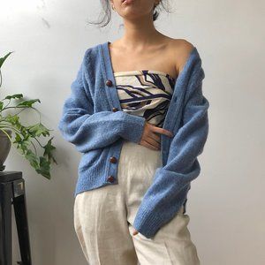 VINTAGE SKY BLUE WOOL CARDIGAN